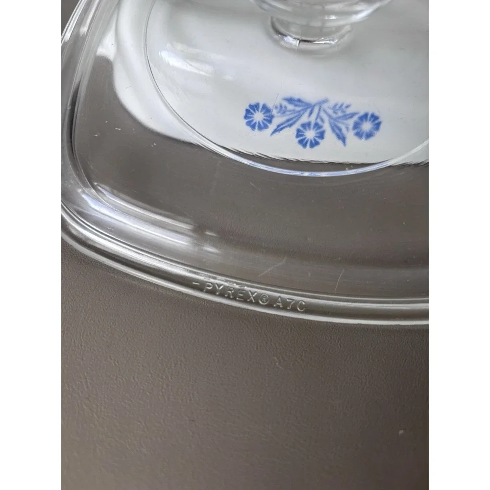 CorningWare Blue Cornflower P-7-B Casserole Dish 7-inch Vintage with Lid A-7-C